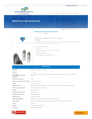 ESTAdry / ESTAprop ACMKP Capacitors, MPP Gas Filled Power Grid, India