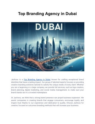 Top Branding Agency in Dubai