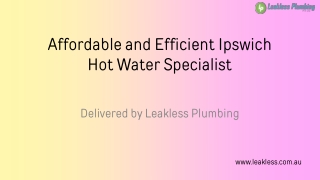 Affordable and Efficient Ipswich Hot Water Specialist