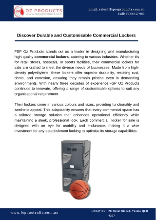 Discover Durable and Customisable Commercial Lockers