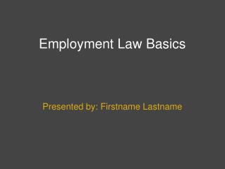Employment Law Basics