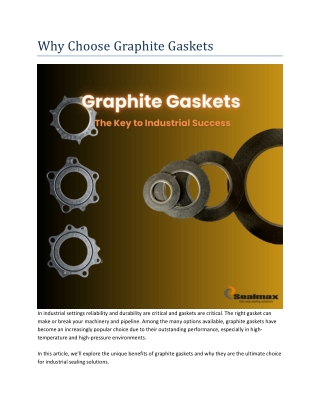 Why Choose Graphite Gaskets