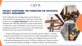 Effective Project Chartering for Successful Project Execution
