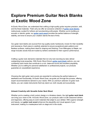 Neck Blanks