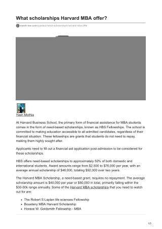 mentr-me.com-What scholarships Harvard MBA offer