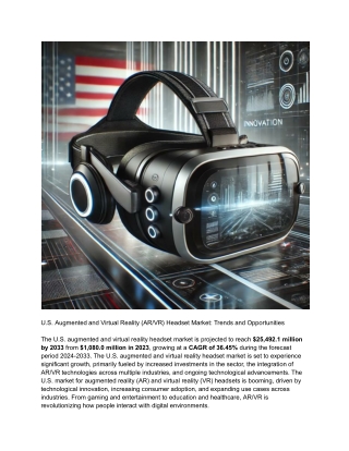 U.S. Augmented and Virtual Reality (AR_VR) Headset Market_ Trends and Opportunities