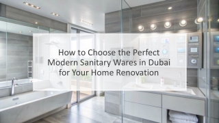 How to Choose the Perfect Modern Sanitary Wares in Dubai for Your Home Renovation