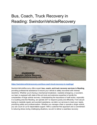 Bus, Coach, Truck Recovery in Reading_ SwindonVehicleRecovery