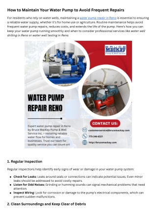 How to Maintain Your Water Pump to Avoid Frequent Repairs