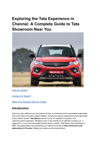 Exploring the Tata Experience in Chennai_ A Complete Guide to Tata Showroom Near You