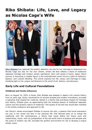 Riko Shibata_ Life, Love, and Legacy as Nicolas Cage's Wife
