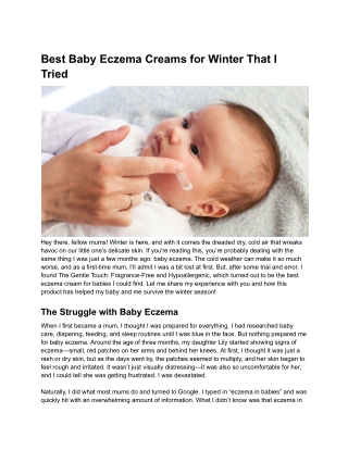 Best Baby Eczema Creams for Winter That I Tried