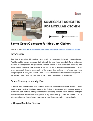 Some Great Concepts for Modular Kitchen