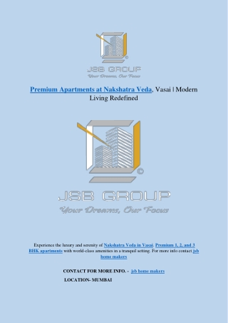 Premium Apartments at Nakshatra Veda, Vasai | Modern Living Redefined