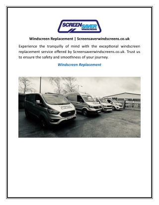 Windscreen Replacement | Screensaverwindscreens.co.uk