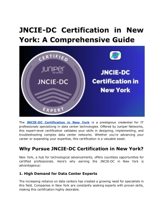 JNCIE-DC Certification in New York_ A Comprehensive Guide