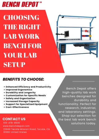 Choosing the Right Lab Work Bench for Your Lab Setup