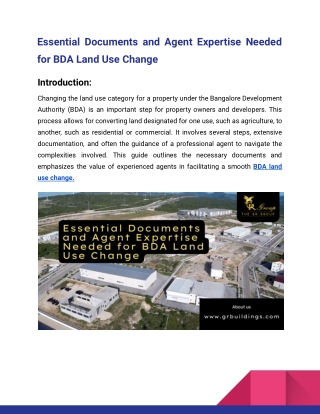Essential Documents and Agent Expertise Needed for BDA Land Use Change_Gr Group