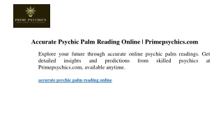 Accurate Psychic Palm Reading Online Primepsychics.com