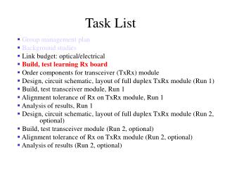 Task List