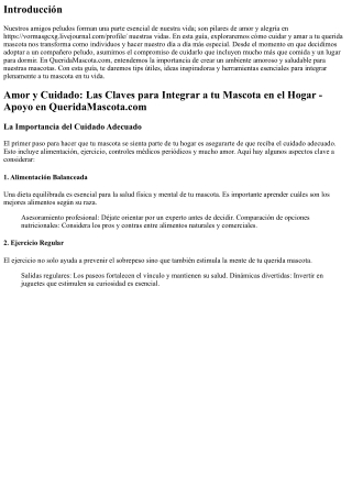 La Importancia del Cuidado para que tu Mascota se Sienta en Familia