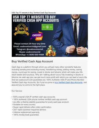 USA Top 77 website to Buy Verified Cash App Accounts