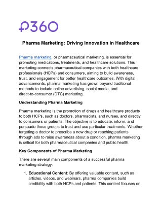 Pharma Marketing: Driving Innovation in Healthcare