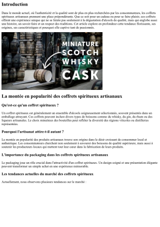 La montée en popularité des coffrets spiritueux artisanaux