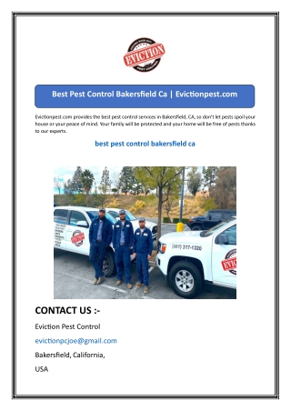 Best Pest Control Bakersfield Ca  Evictionpest