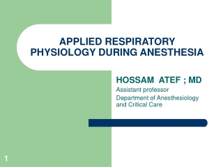 Applied Respiratory Physiology during-Anesthesia