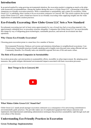 “Eco-Friendly Excavating: How Globe Green LLC Sets a New Standard”
