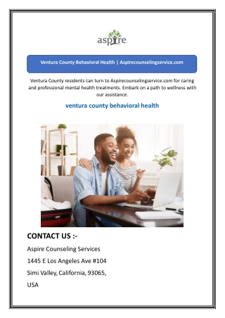 Ventura County Behavioral Health  Aspirecounselingservice