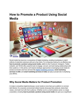 How to Promote a Product Using Social Media