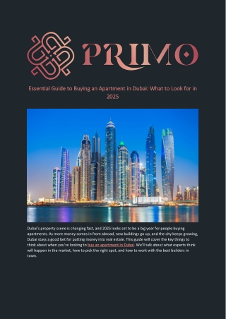 Essential Guide to Buying an Apartment in Dubai What to Look for in 2025