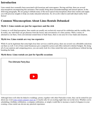 Frequent Misconceptions About Limo Rentals Debunked