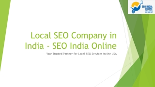 Local SEO Company in India - SEO India Online