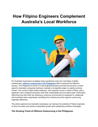 How Filipino Engineers Complement Australia’s Local Workforce