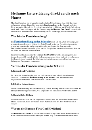 Heilsame Unterstützung direkt zu dir nach Hause