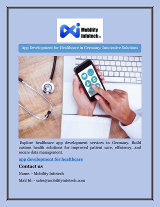 Explore healthcare app development services in Germany