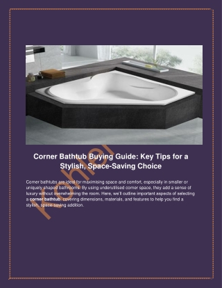 Top Tips for Selecting a Space-Saving Corner Bathtub - Kohler Africa