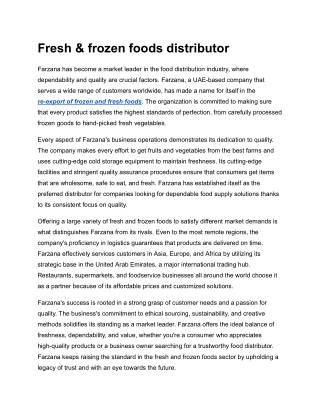 Fresh & frozen foods distributor