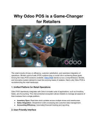 Why Odoo POS is a Game-Changer for Retailers