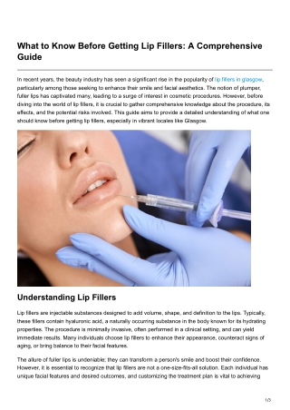 What to Know Before Getting Lip Fillers A Comprehensive Guide