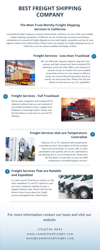 The Most Trust-Worthy Freight Shipping Services in California