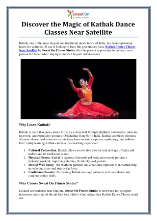 Kathak Dance Classes Near Satellite by Sweat On Fitness Studio