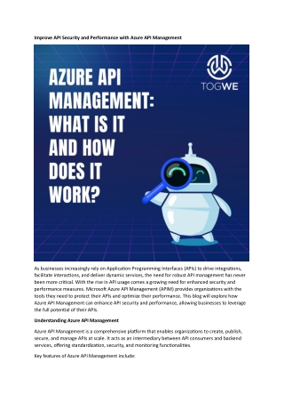 Improve API Security and Performance with Azure API Management