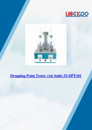 Dropping Point Tester (Air bath) 52-DPT101