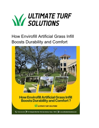 How Envirofill Artificial Grass Infill Boosts Durability and Comfort