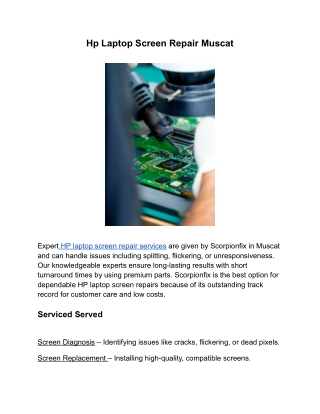 Hp Laptop Screen Repair Muscat