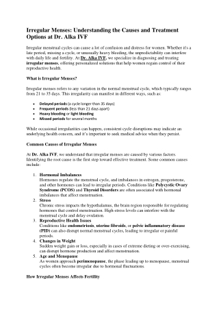 Irregular Menses